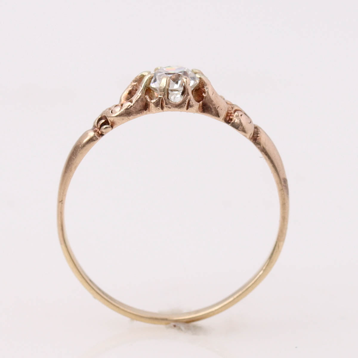Victorian Old European Cut Diamond & Rose Gold Engagement Ring #R140721-06