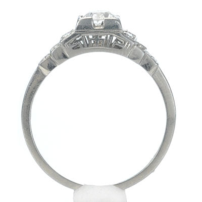 Vintage Engagement Ring with stepped shoulders. #R332-23 - Leigh Jay & Co