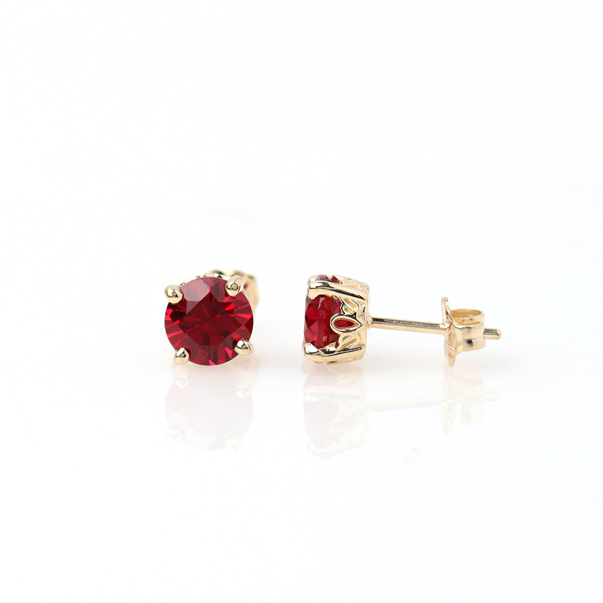 Floral Ruby Stud Earrings #STUDS 2.67