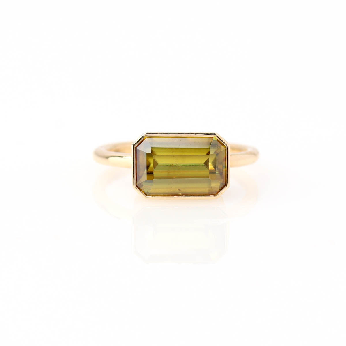 Bezel Set Sphene Gemstone Engagement Ring #LR260516-2