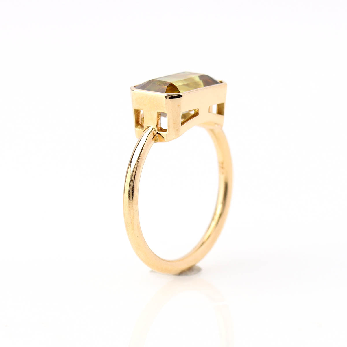 Bezel Set Sphene Gemstone Engagement Ring #LR260516-2