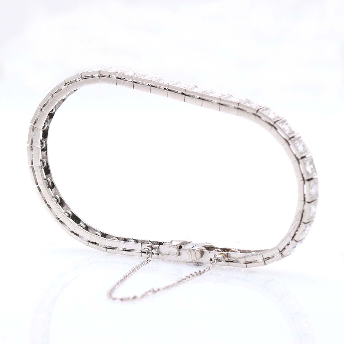 Vintage 1950 Platinum and Diamond Line Bracelet #VB240924-1