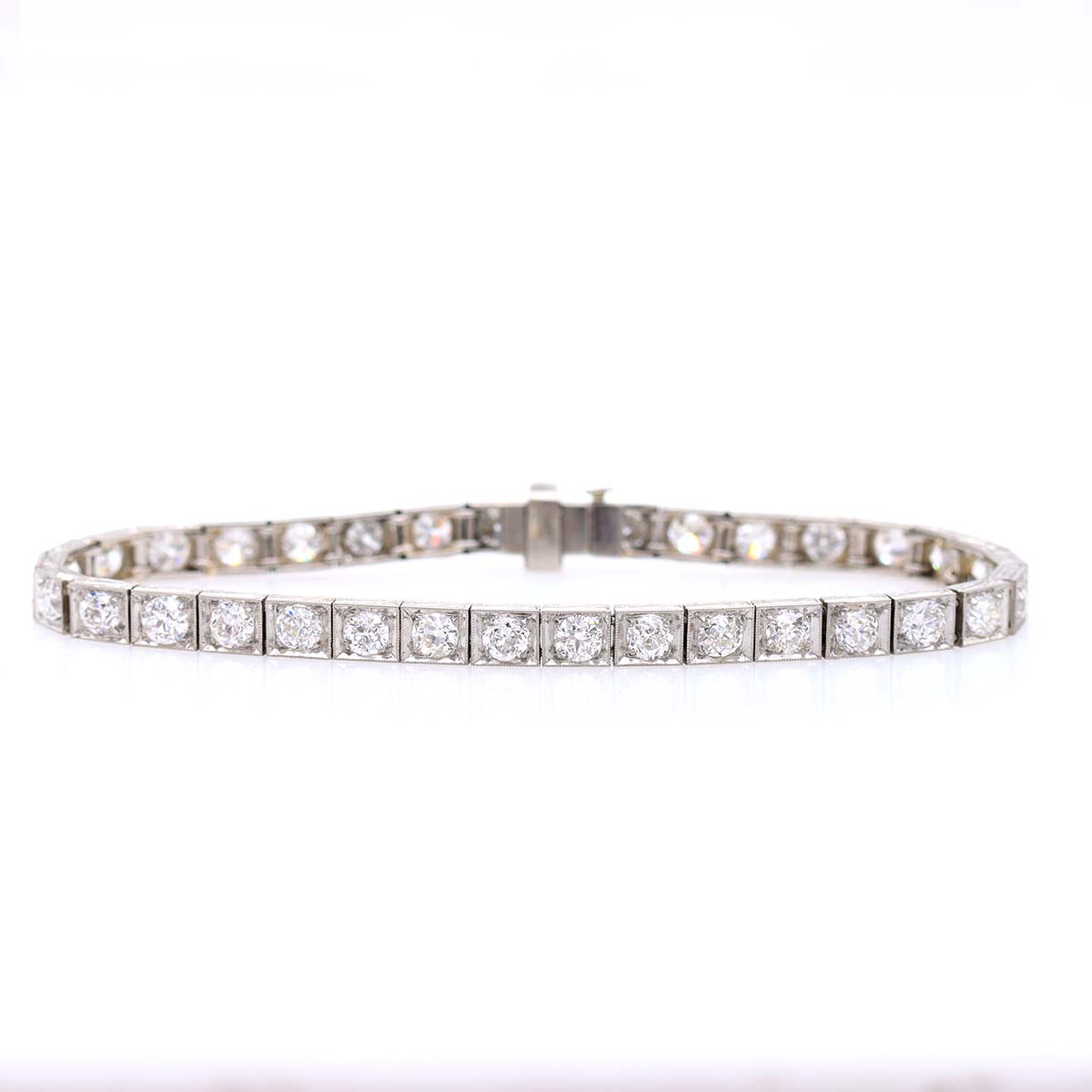 Vintage 1920s Platinum and Diamond Line Bracelet #VB240924-2