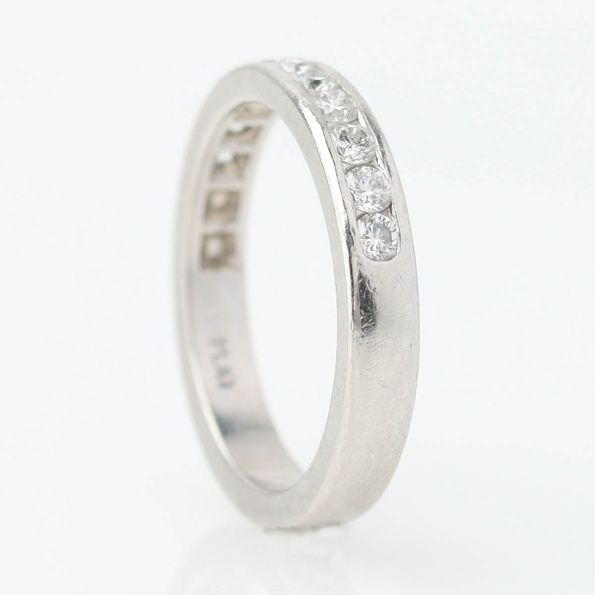 MidCentury Vintage Platinum & Channel Set Diamond Wedding Band #VB260316