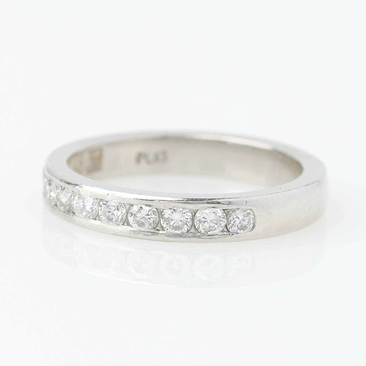 MidCentury Vintage Platinum & Channel Set Diamond Wedding Band #VB260316