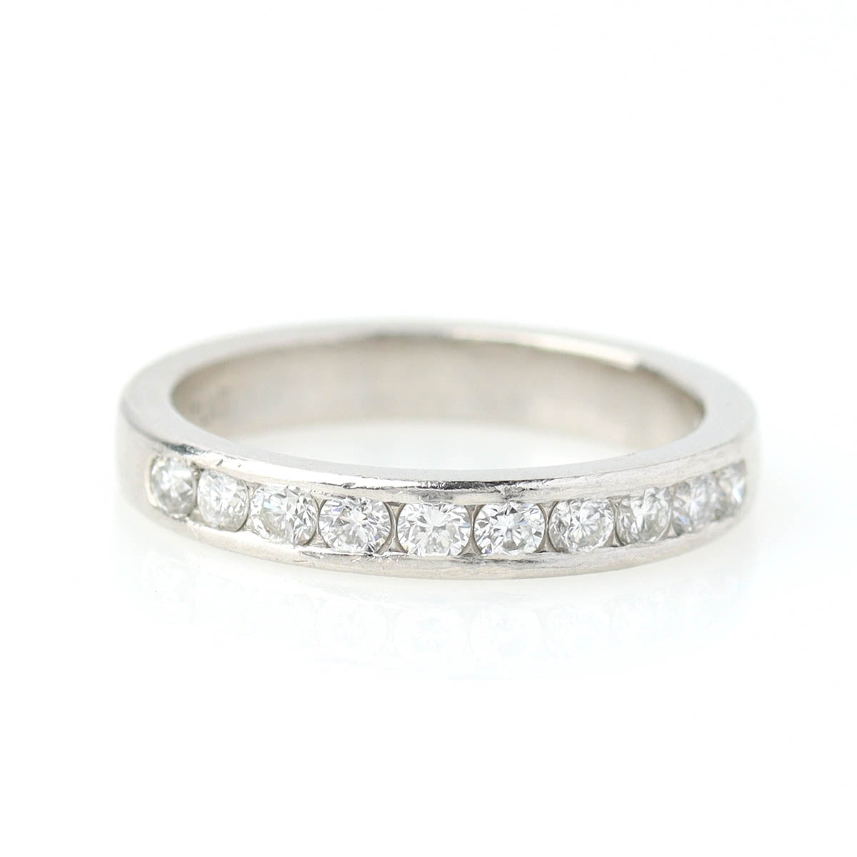MidCentury Vintage Platinum & Channel Set Diamond Wedding Band #VB260316