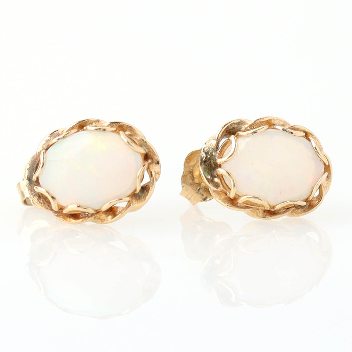 Opal and 14k Yellow Gold Earrings #VE240421