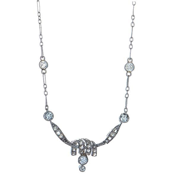 Art Deco Diamond Cascade Necklace #VN170210-01