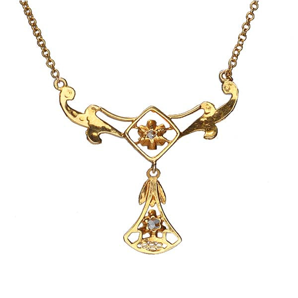Antique Bloomed Gold Necklace #VP160526-01