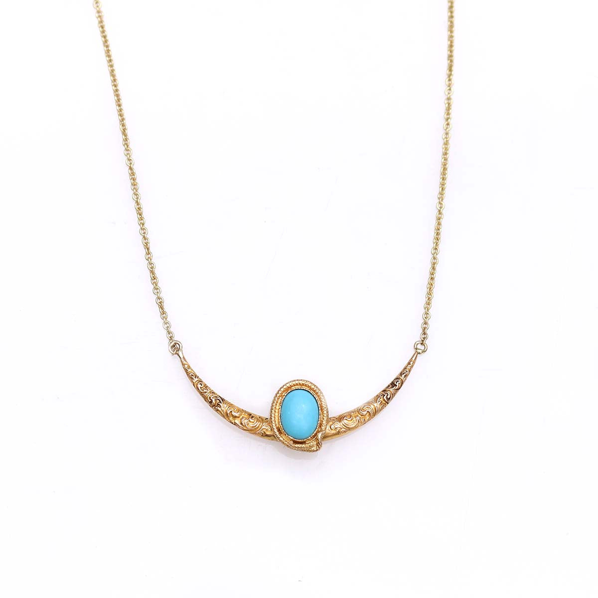 Victorian Turquoise and Crescent  Necklace #VP240513-1