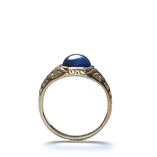 Art Nouveau Cabochon sapphire ring. #VR0414-04