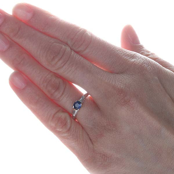 Estate Sapphire and Diamond engagement ring #VR140611-08 - Leigh Jay & Co