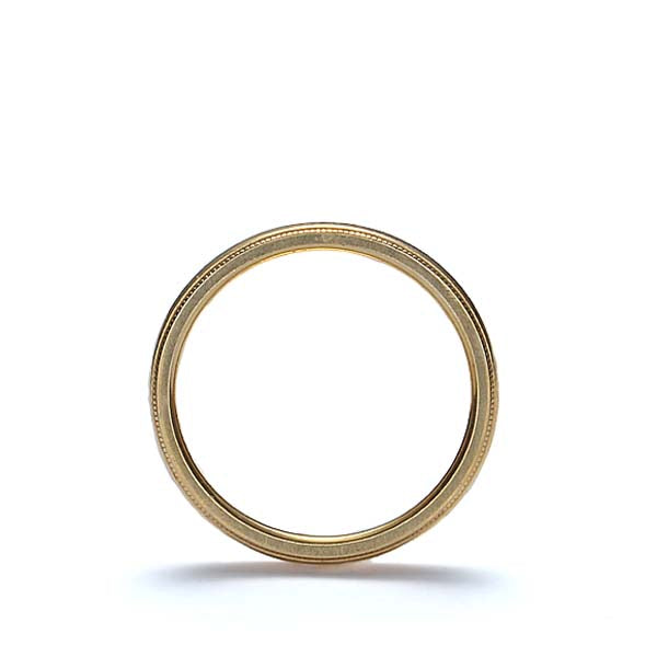 Contemporary 18k Yellow gold wedding band by Jabel. #VR140707-06