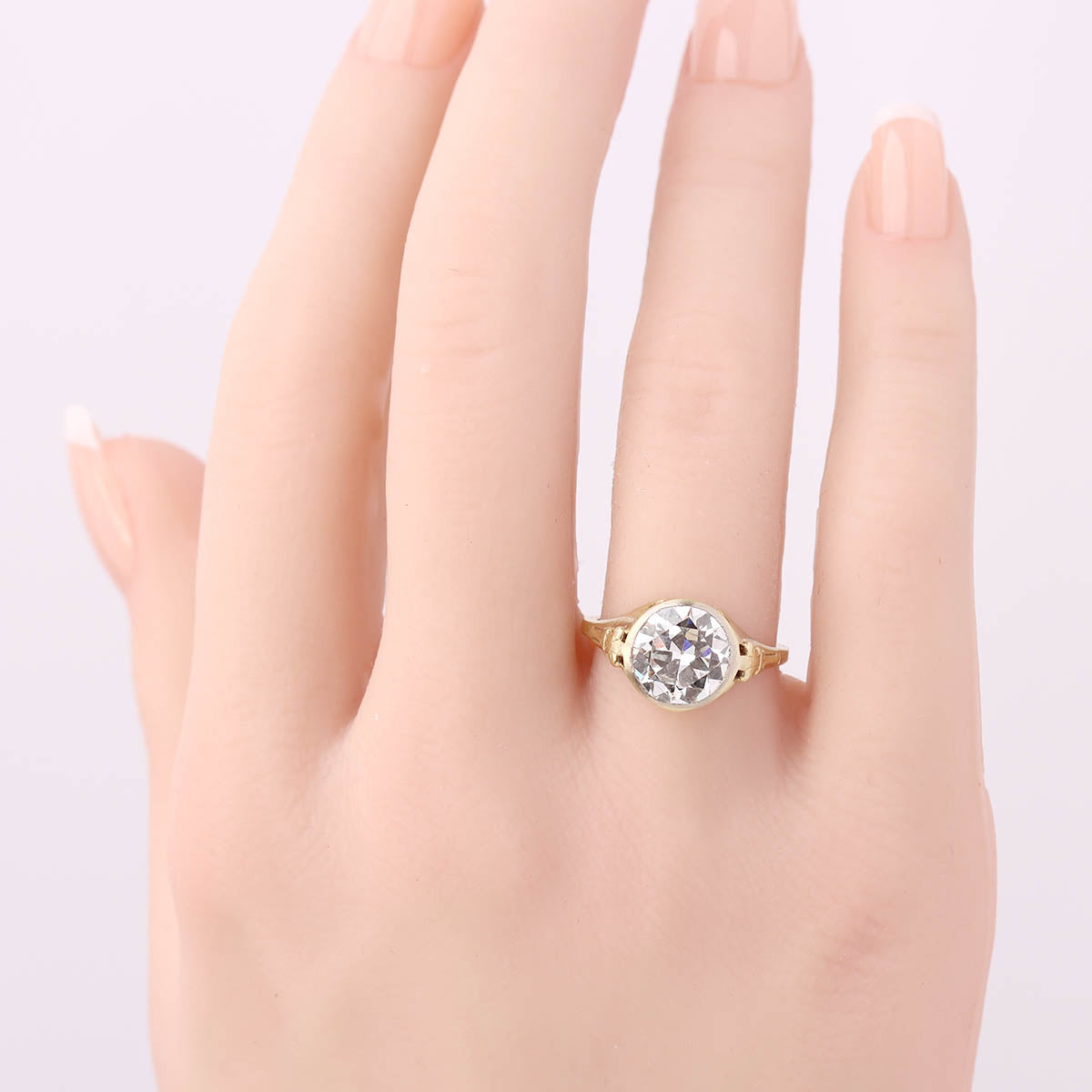 Antique Art Nouveau 2.52 ct Old European Cut Engagement Ring #VR150227-01