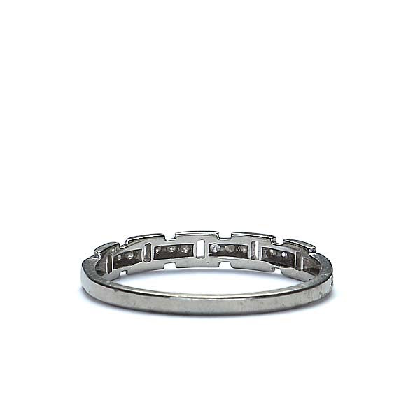 Art Déco 18k White Gold & Diamond Circa 1932 Wedding Band #VR150708-03