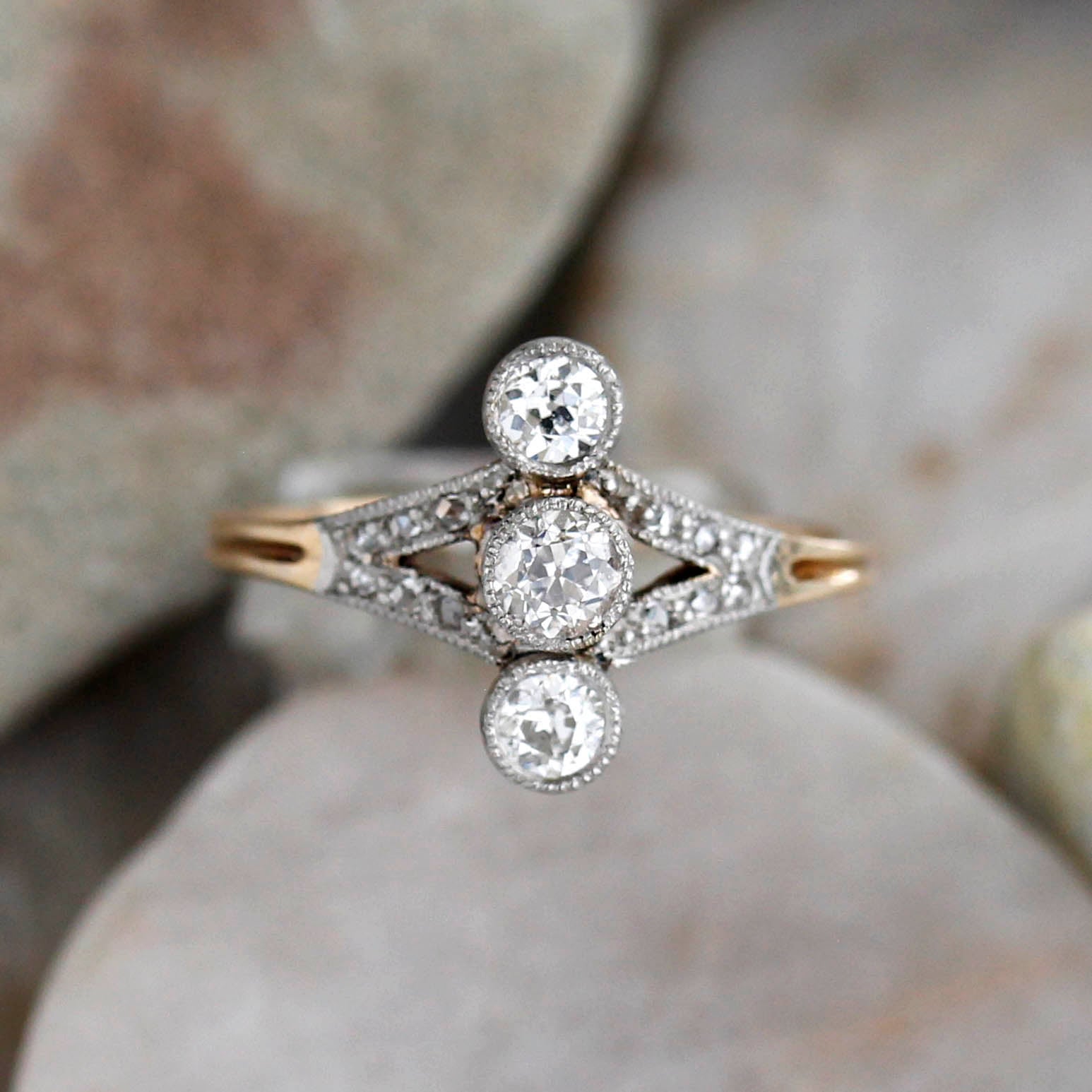 Antique Trilogy Diamond Ring #VR160505-03