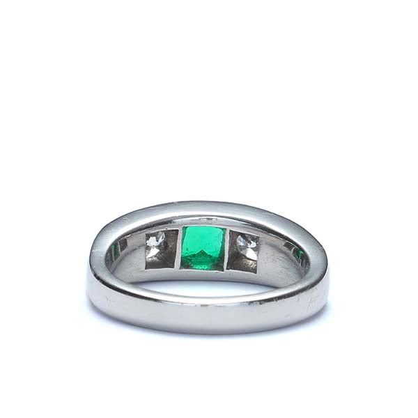 Mid Century Emerald and Diamond Ring #VR160505-23