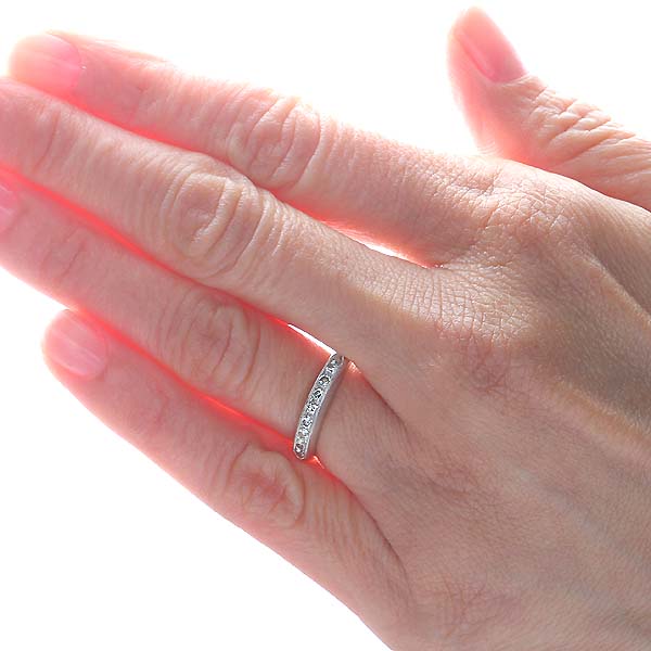 Mid Century Platinum & Diamond Wedding Band #VR160526-07