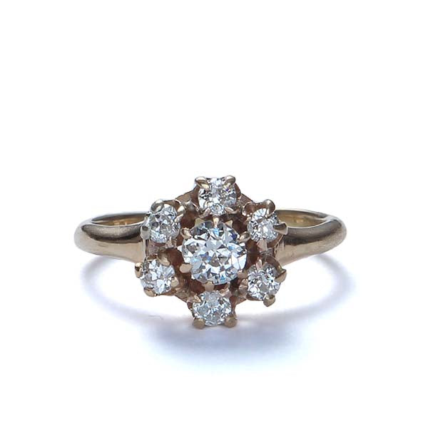 Antique Diamond Cluster Ring #VR160907-03 - Leigh Jay & Co
