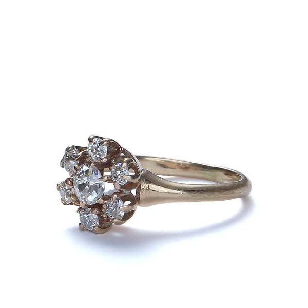 Antique Diamond Cluster Ring #VR160907-03 - Leigh Jay & Co