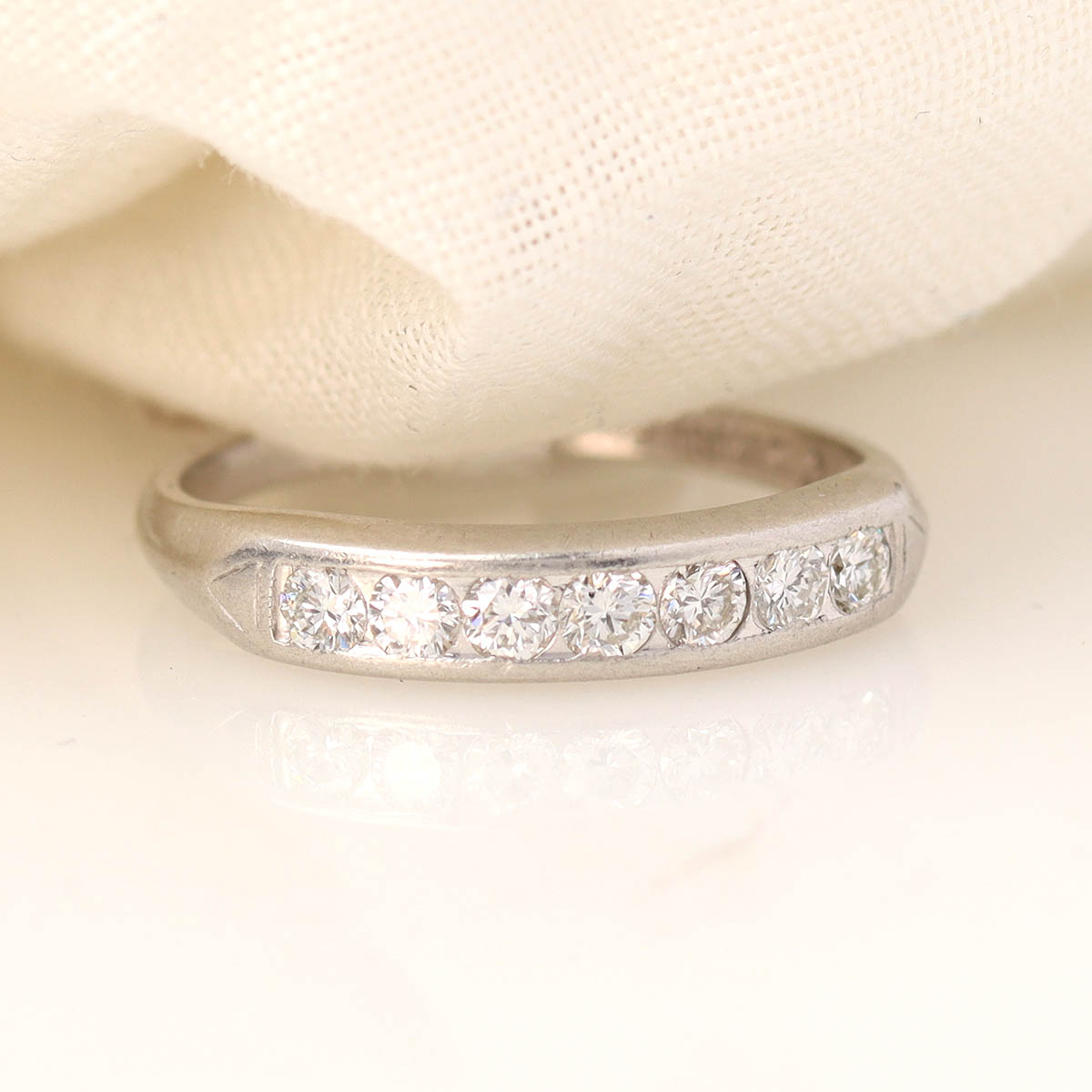 Art Déco Platinum & Diamond Wedding Band #VRI1663