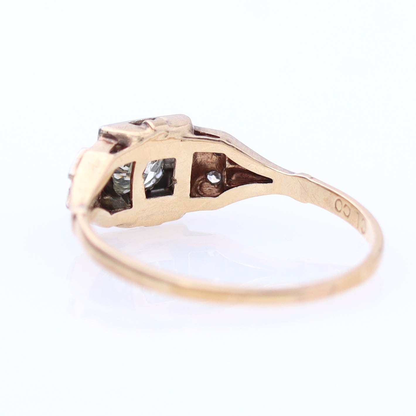 Vintage Two-Tone Art Déco Engagement Ring #VR170829-5