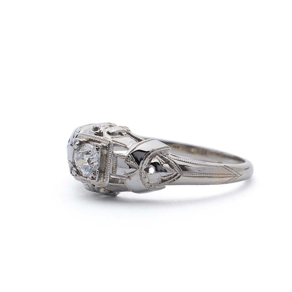 1930s Filigree Engagement Ring #VR180920-4 - Leigh Jay & Co