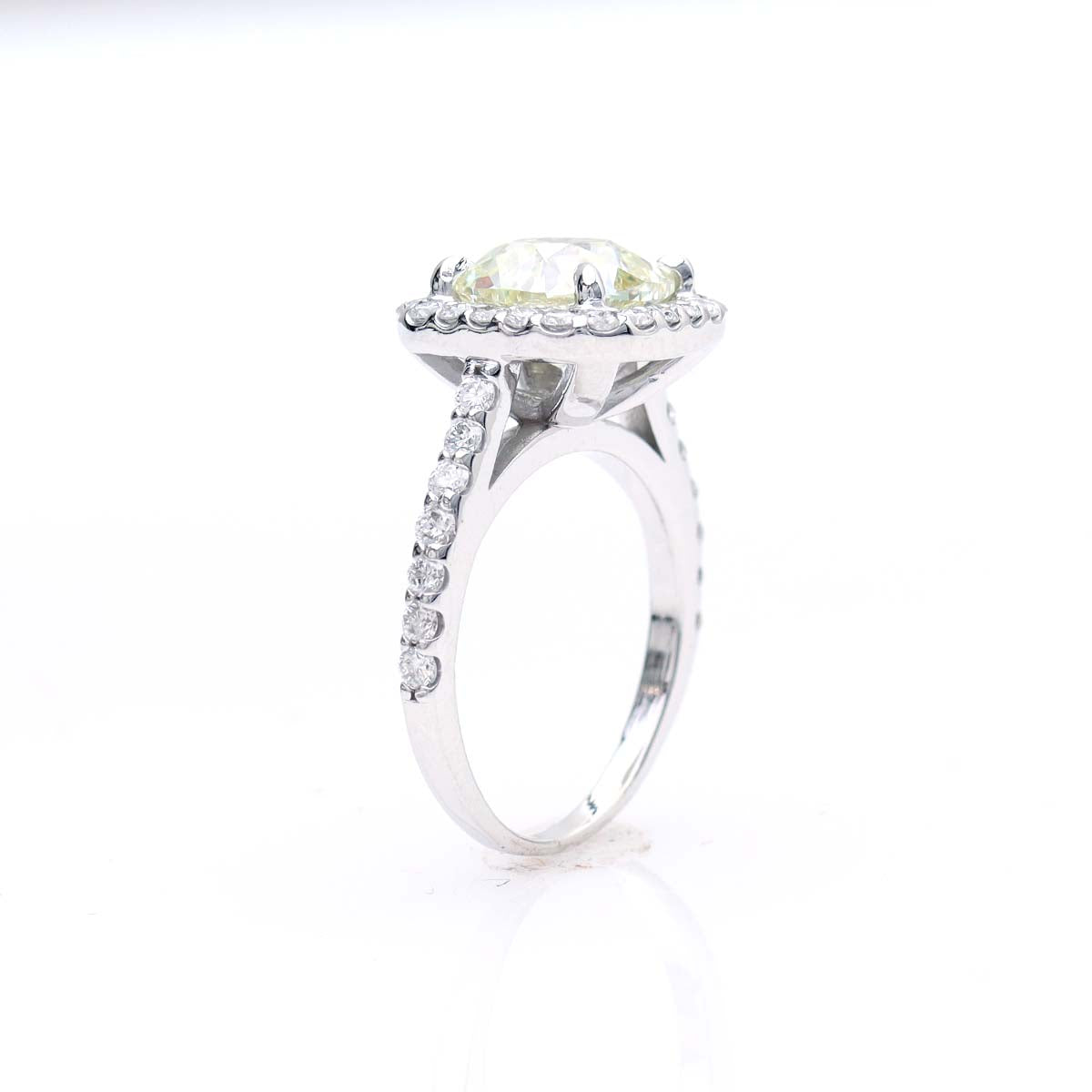 Halo Ring with Old Mine Diamond #VR181219-2 - Leigh Jay & Co