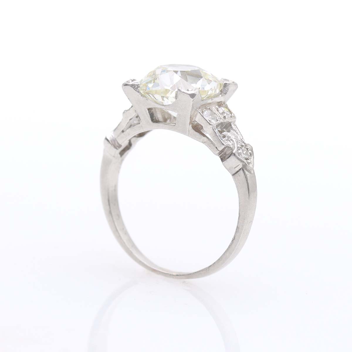 Art Deco Old Mine Diamond Engagement Ring #VR240404