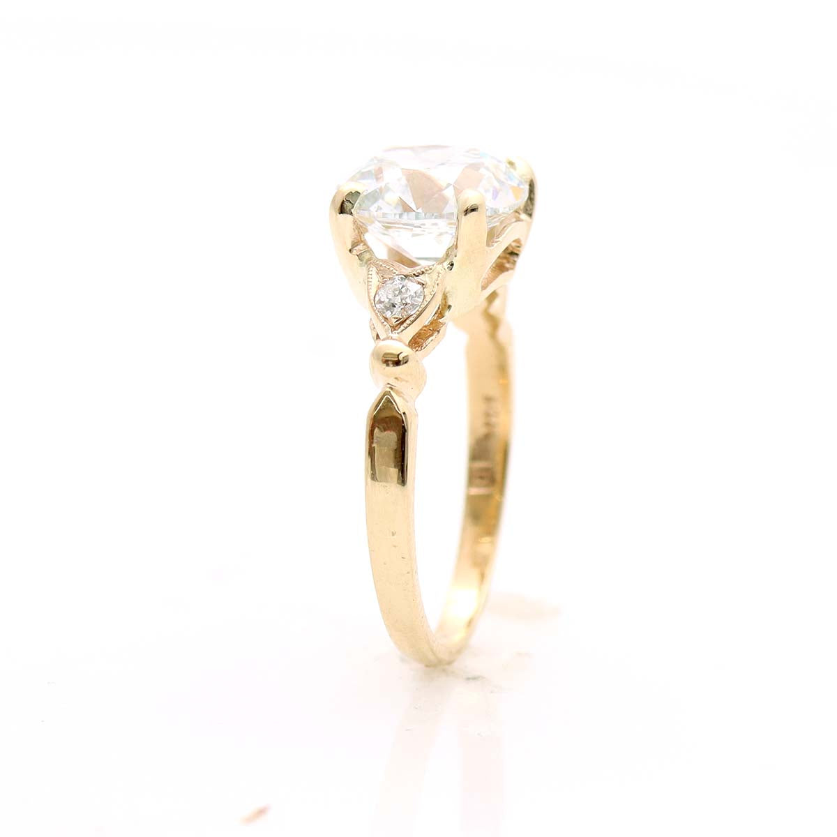 1930s Engagement Ring with Lab Grown Old Mine Cut #VR240513-4