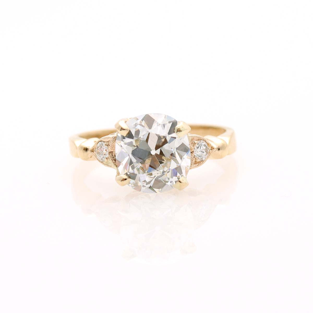 1930s Engagement Ring with Lab Grown Old Mine Cut #VR240513-4