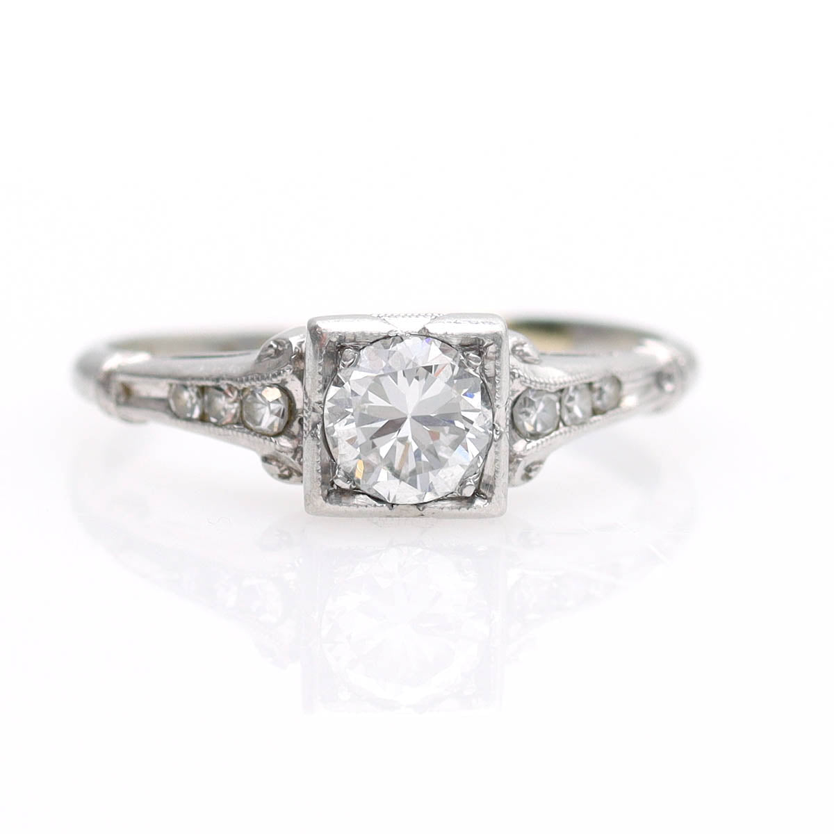 Elegant Art Déco Engagement Ring #VR240730-1