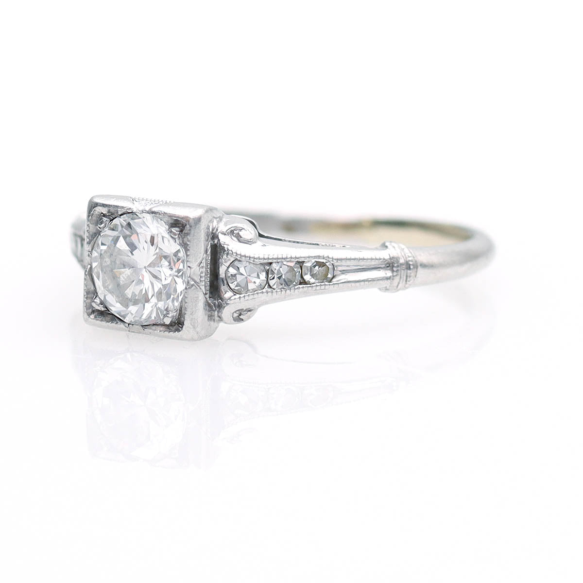 Elegant Art Déco Engagement Ring #VR240730-1