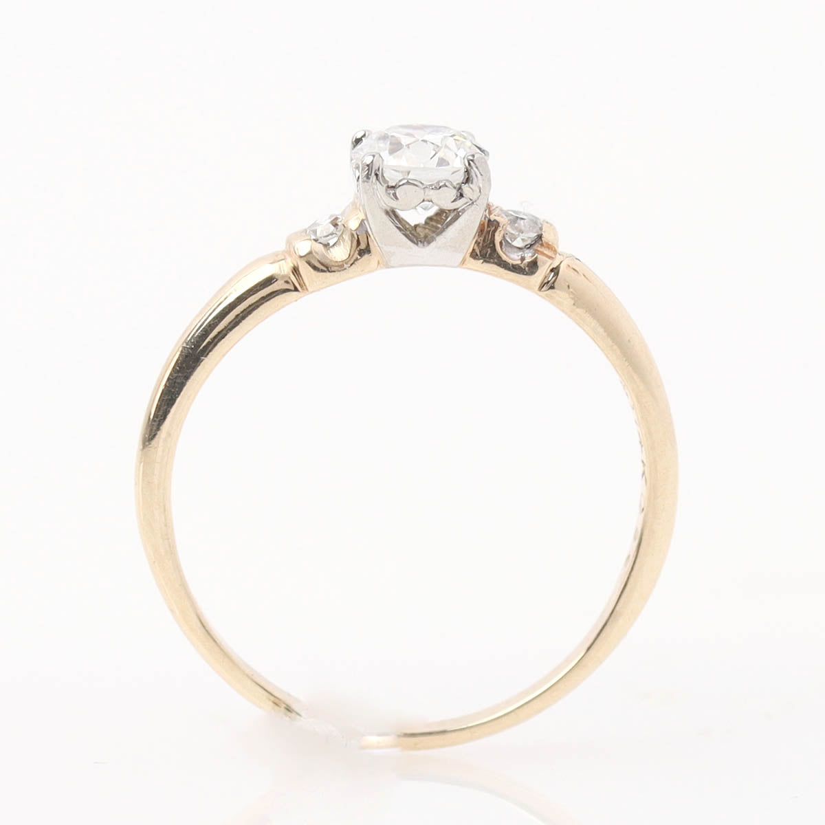 1940s 14k Yellow Gold & Diamond Engagement Ring #VR240906-4