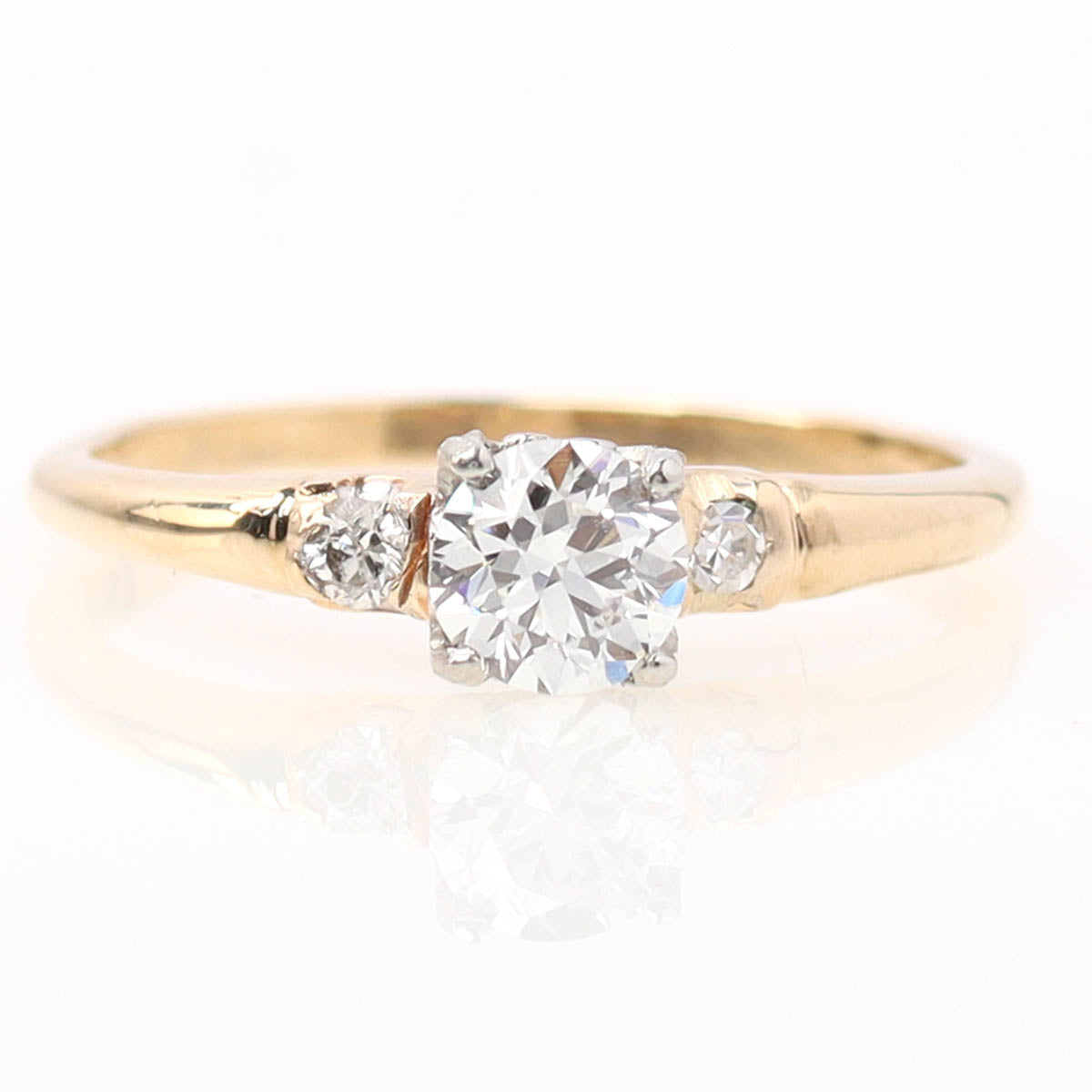 1940s 14k Yellow Gold & Diamond Engagement Ring #VR240906-4