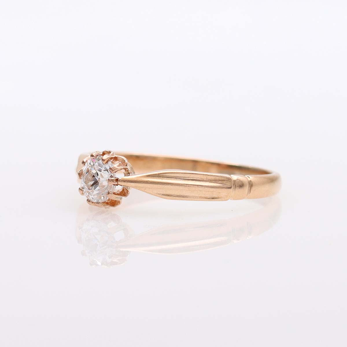 Antique Rose Gold Engagement Ring #VR240906-7