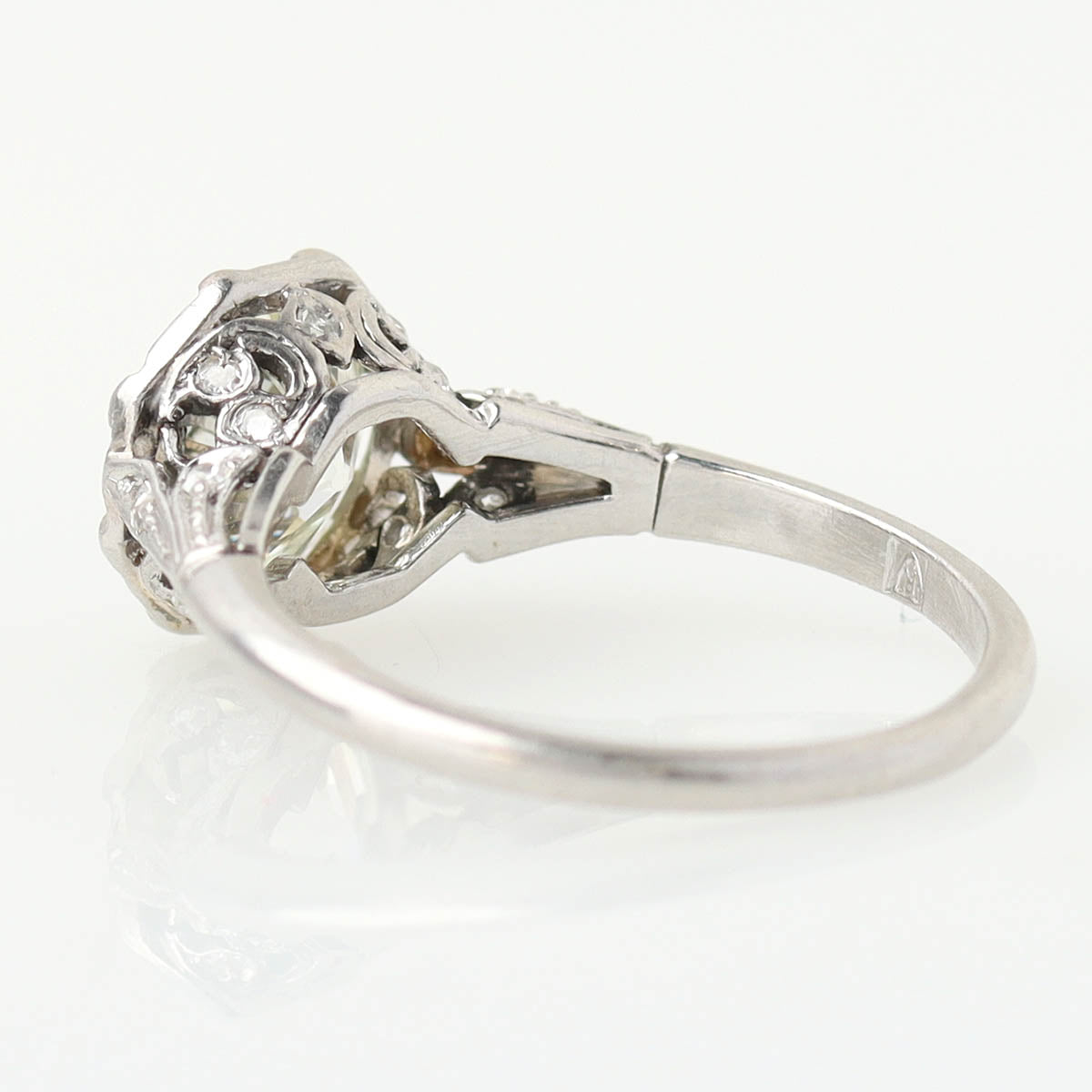 Art Nouveau Platinum & Diamond Engagement Ring #VR260401