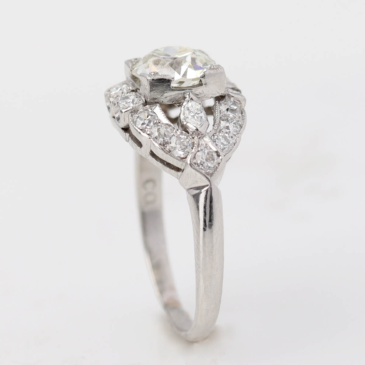 Art Déco Old European Cut Diamond & Platinum Engagement Ring #VR260512