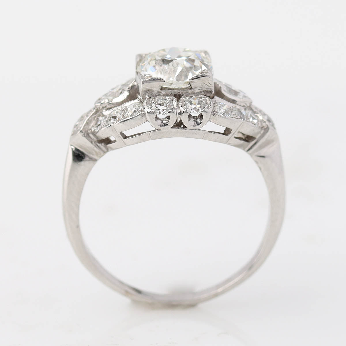 Art Déco Old European Cut Diamond & Platinum Engagement Ring #VR260512