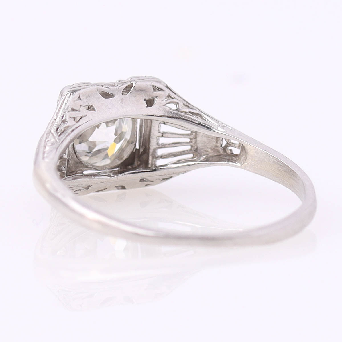 Antique Old European Cut Diamond & Platinum Engagement Ring #VR260611-2