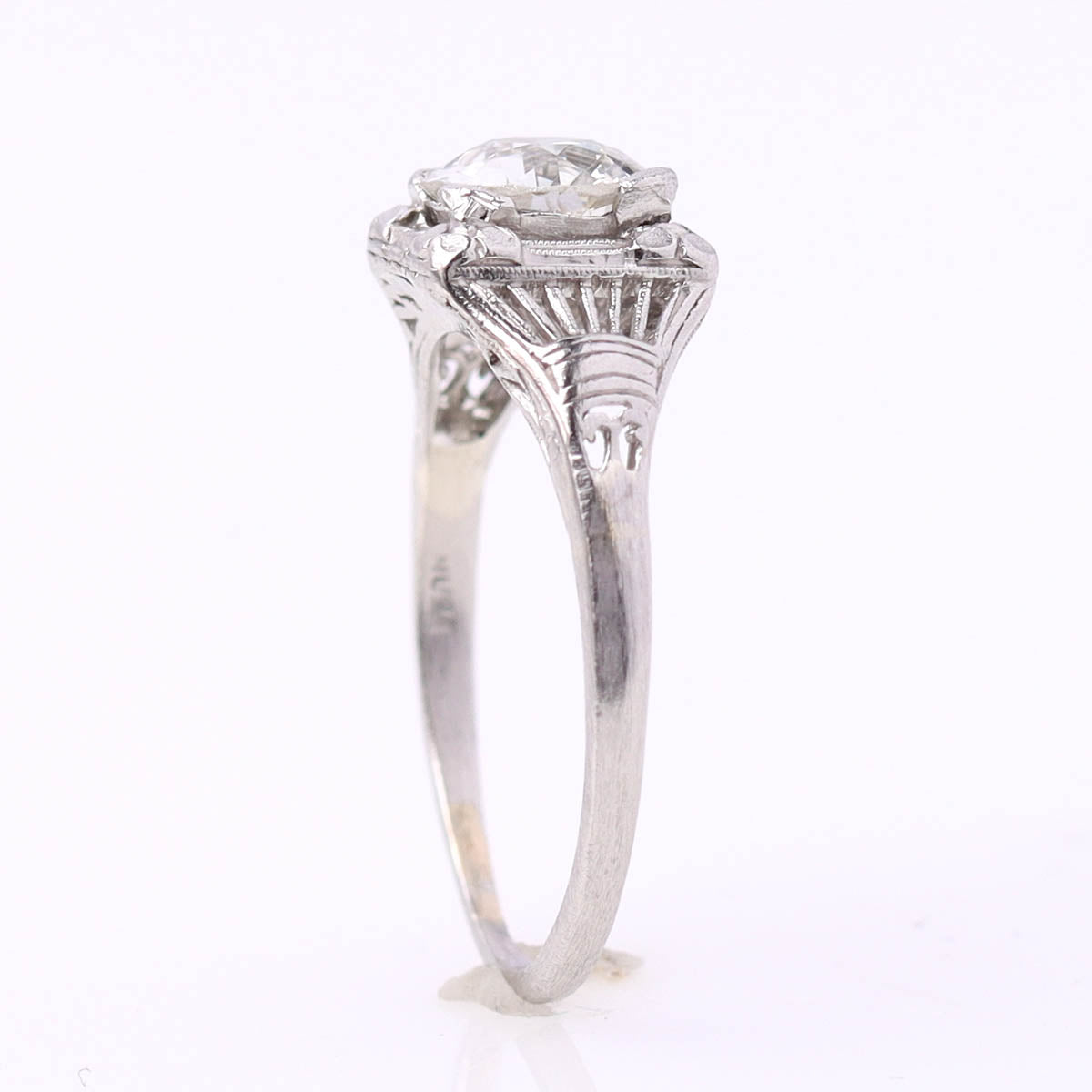 Antique Old European Cut Diamond & Platinum Engagement Ring #VR260611-2