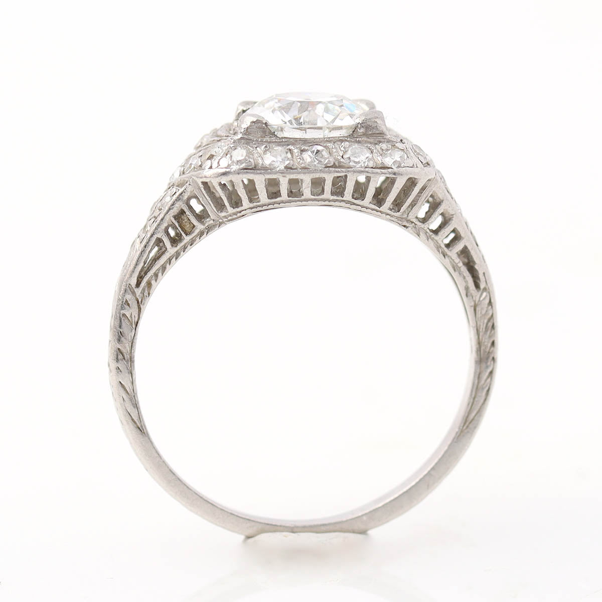 Art Déco 1920s Platinum & Diamond Engagement Ring #VR260611-4