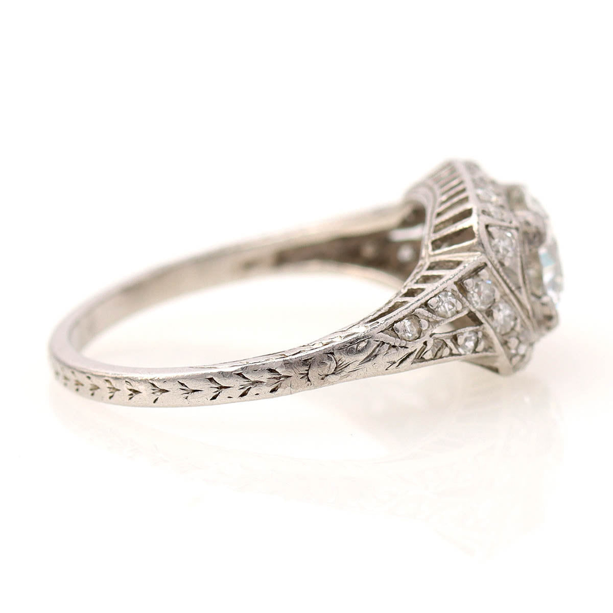 Art Déco 1920s Platinum & Diamond Engagement Ring #VR260611-4