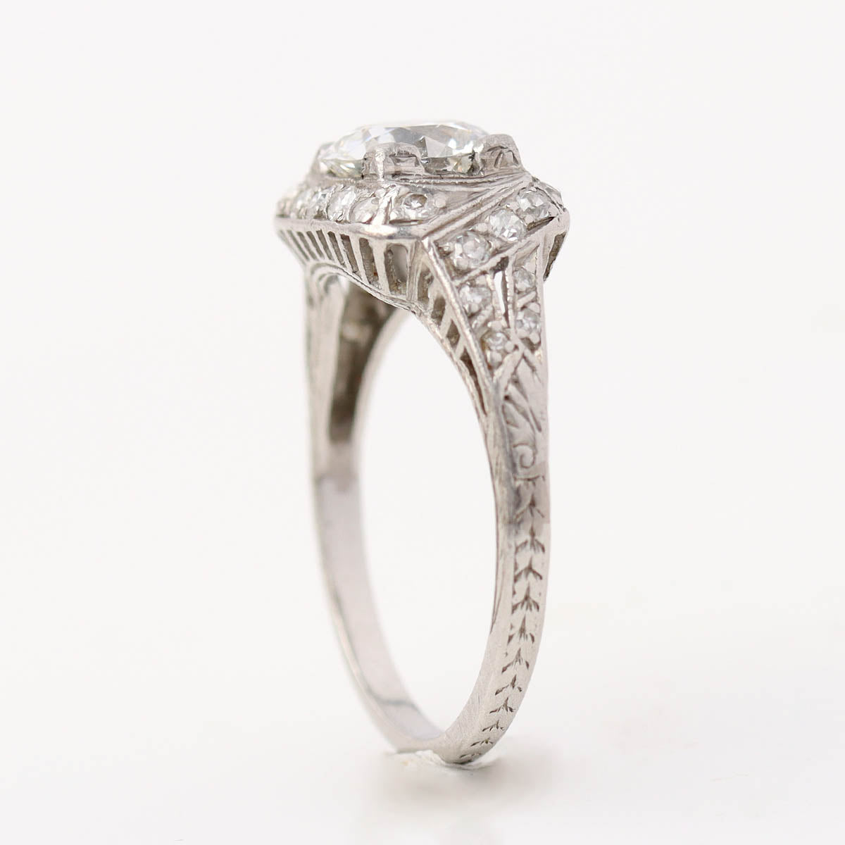 Art Déco 1920s Platinum & Diamond Engagement Ring #VR260611-4