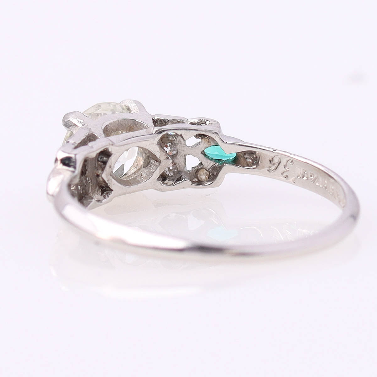 Art Déco Platinum and Diamond Vintage Engagement Ring #VR260611-6