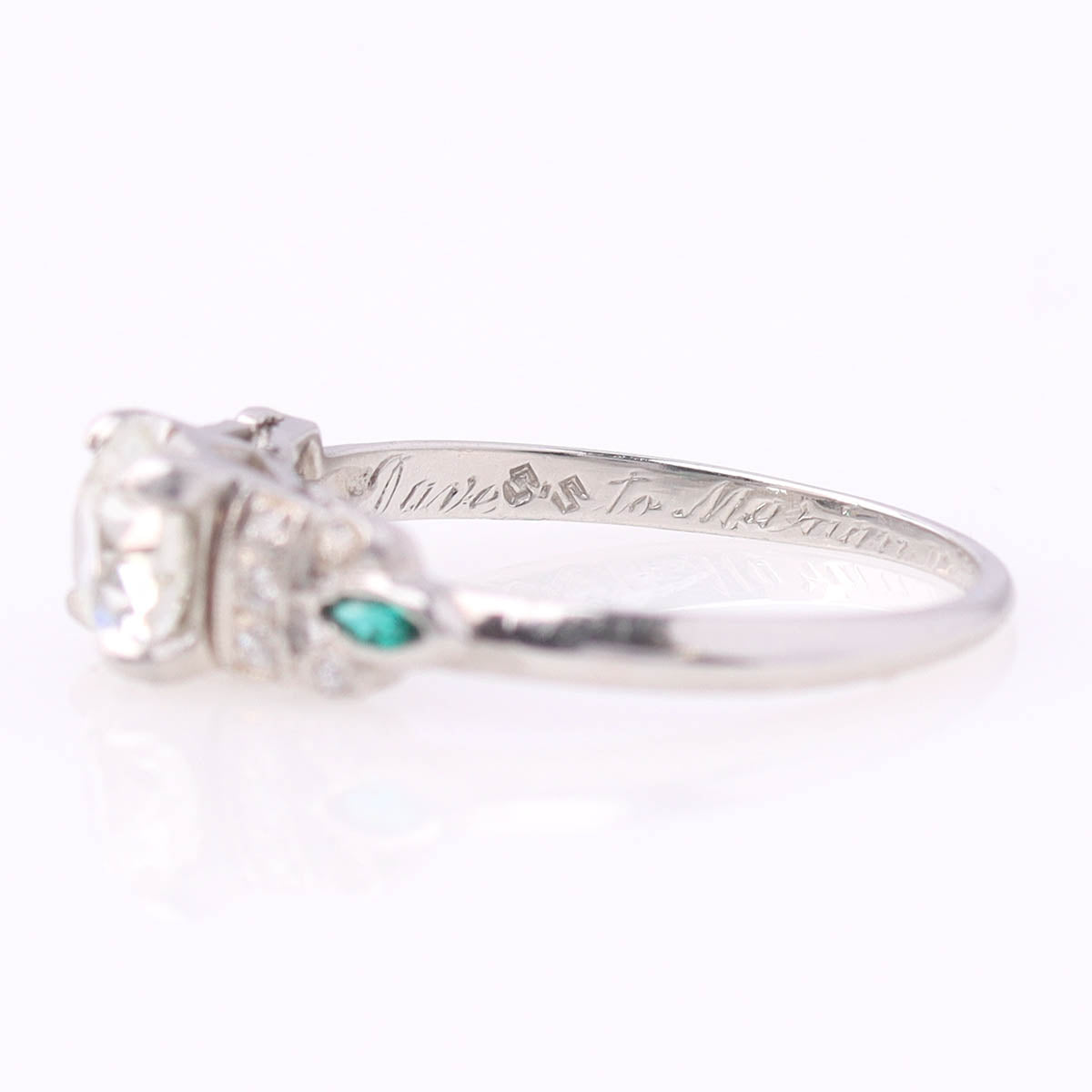 Art Déco Platinum and Diamond Vintage Engagement Ring #VR260611-6