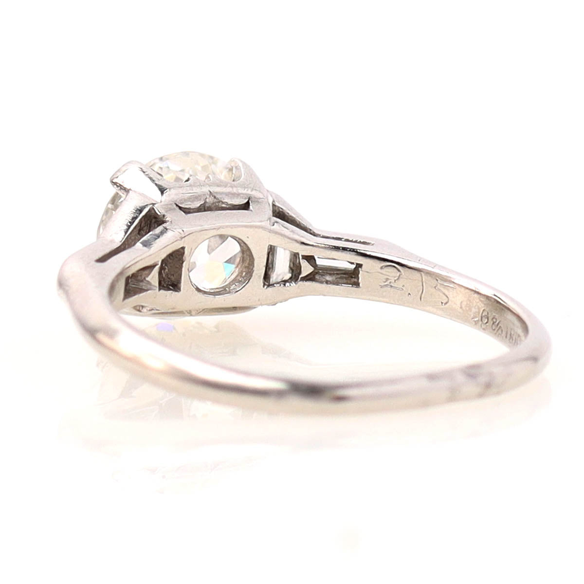 Art Déco 1930s Platinum & Old European Cut Diamond Engagement Ring #VR260707-1