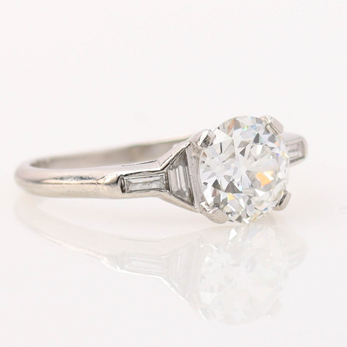 Art Déco 1930s Platinum & Old European Cut Diamond Engagement Ring #VR260707-1