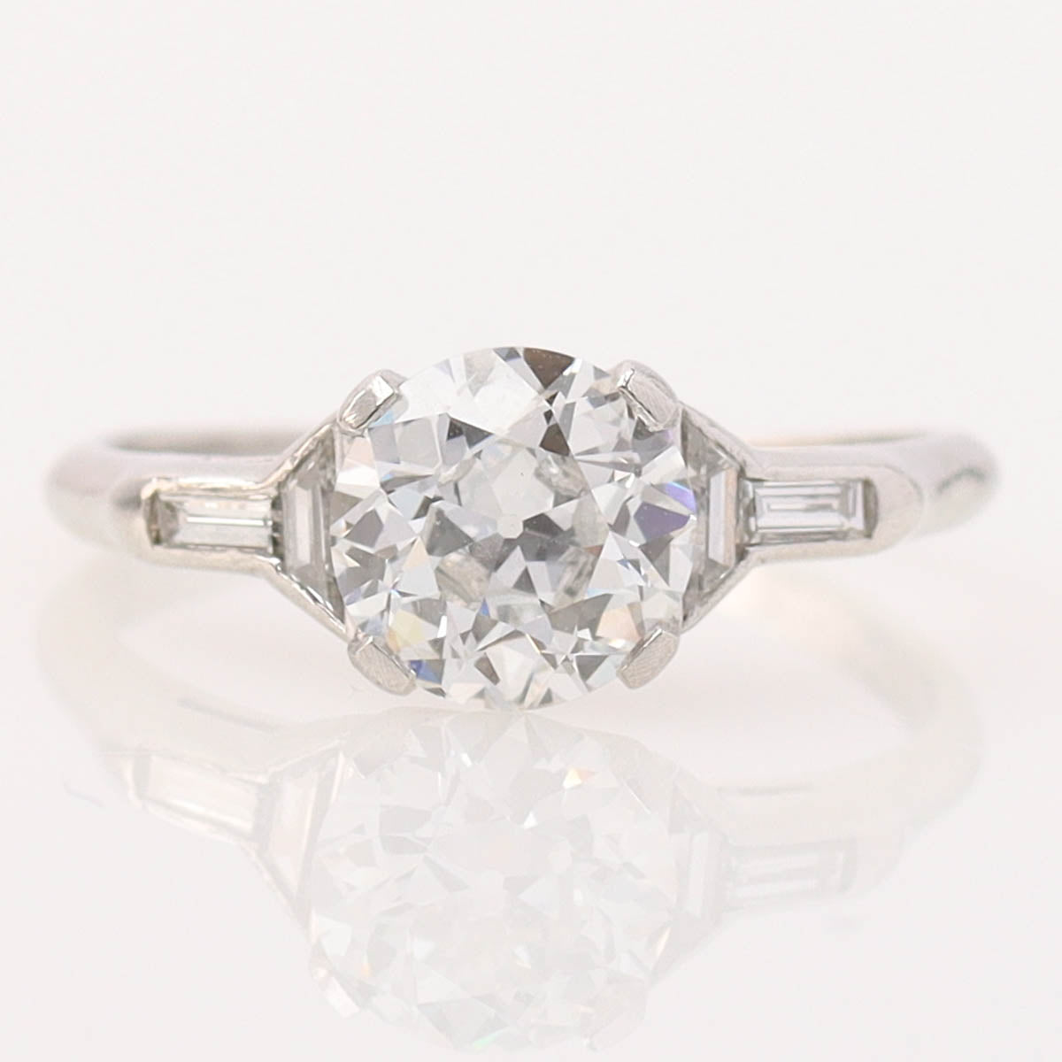 Art Déco 1930s Platinum & Old European Cut Diamond Engagement Ring #VR260707-1