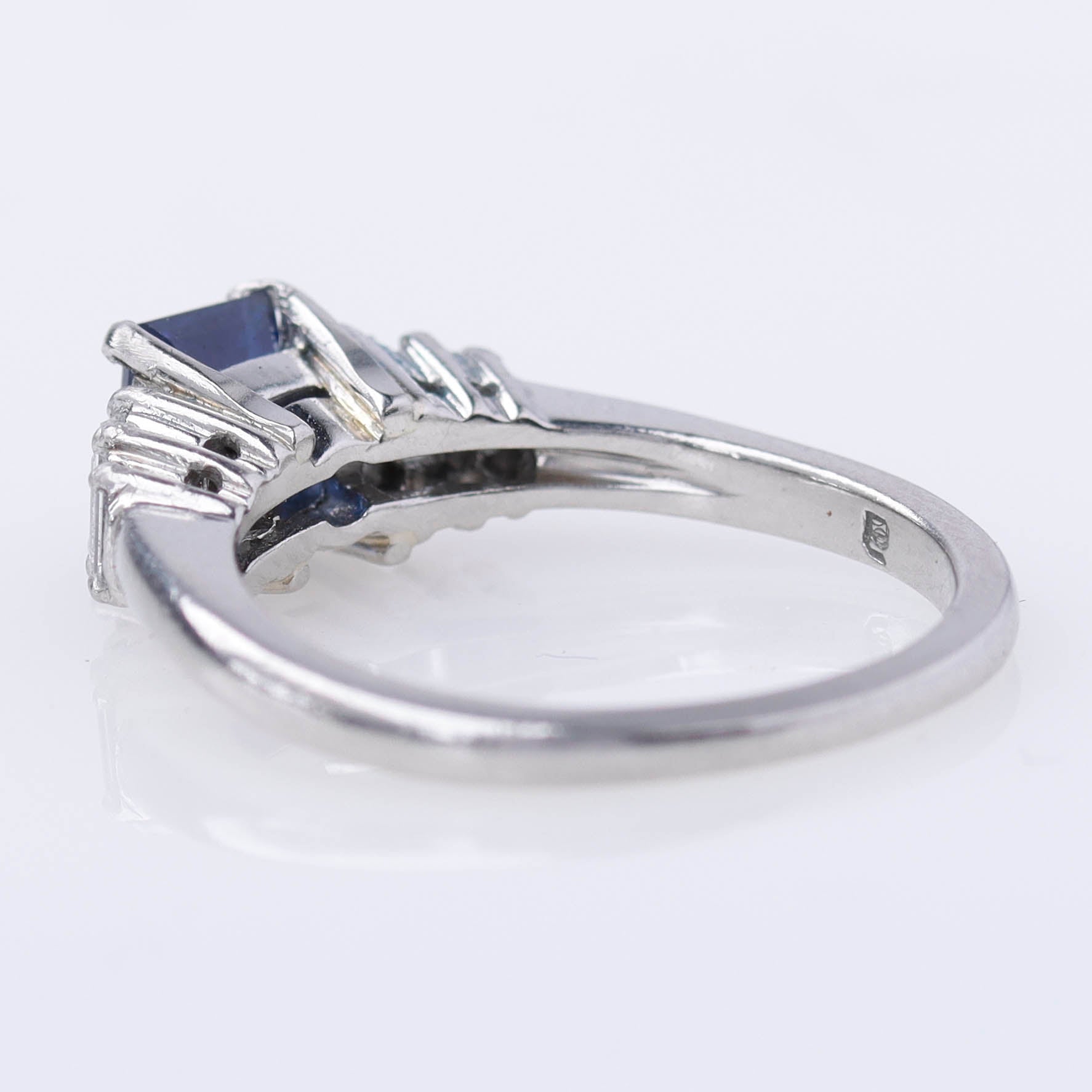 Sapphire & Diamond Art Déco Engagement Ring #VR260611-1